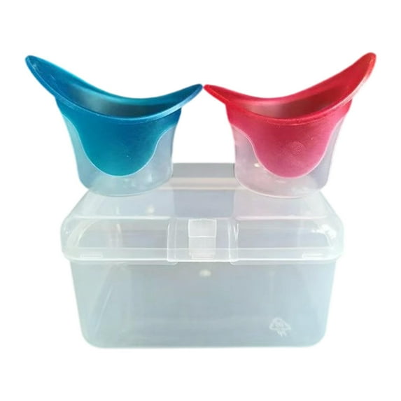 2 Pieces Eye Cleaning Cups Eye Bath Kit Eye Rinse Cups Reusable Portable with Storage Case for Lens Wearers