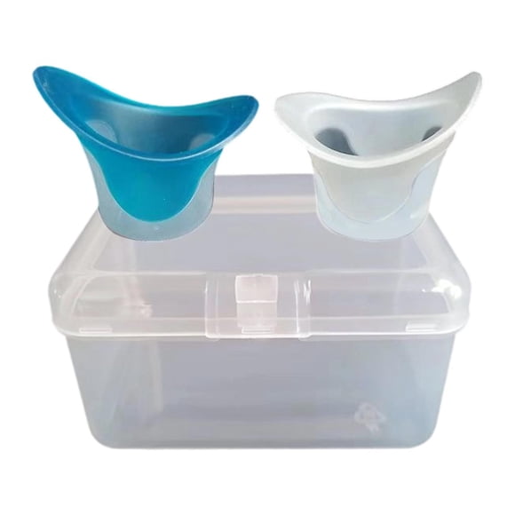 2 Pieces Eye Flush Cups Eye Bath Cups Eye Wash Cups Reusable with Storage Box for Contact Lens Wearers and Screen Users