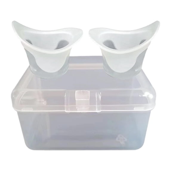 2 Pieces Eye Flush Cups Eye Bath Kit Eye Cleansing Tool Reusable with Portable Case for Lens Wearers Screen Users