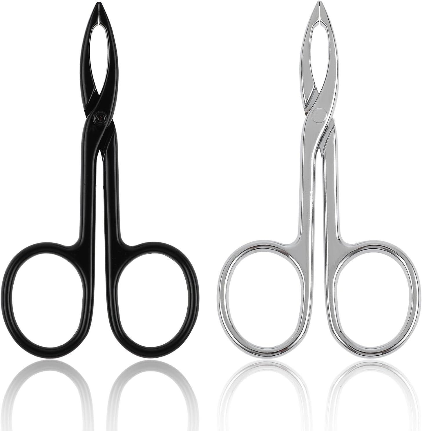 2 Pieces Eyebrow Scissor Handle Tweezer Plucker Straight Tip Brow