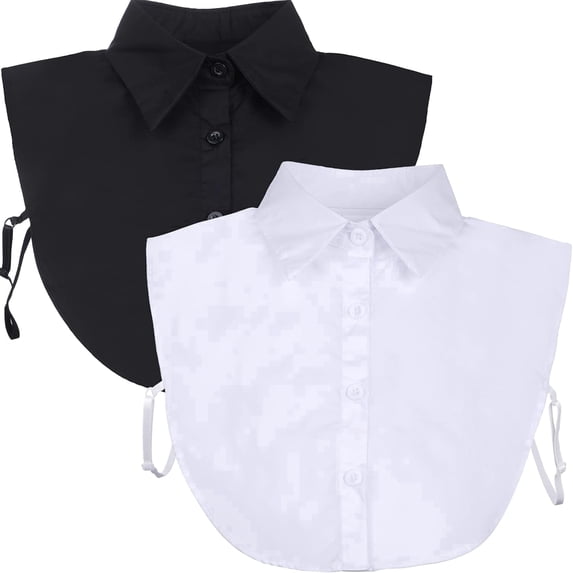 TAVENE 2 Pieces Fake Collar Detachable Collar for Women Shirts Dickey Half False Blouse Dickey