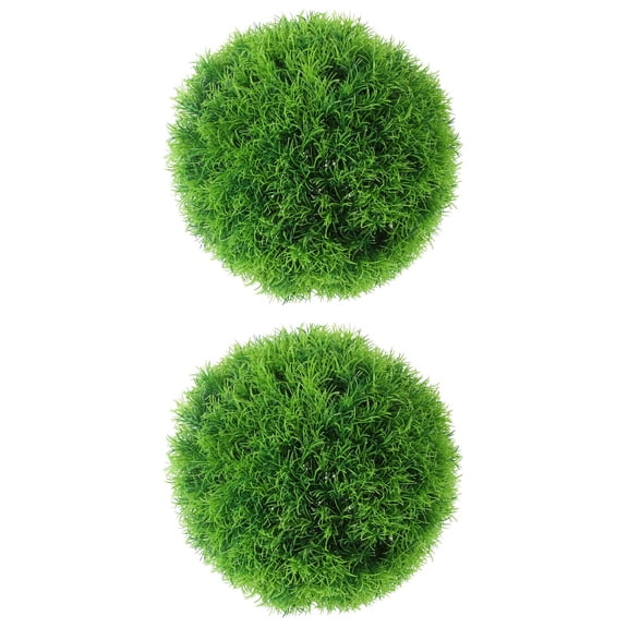 2-Pack Artificial Grass , 30x30x30CM Green Decorative Faux Turf Spheres for Home, Garden, Patio, Indoor Outdoor Use