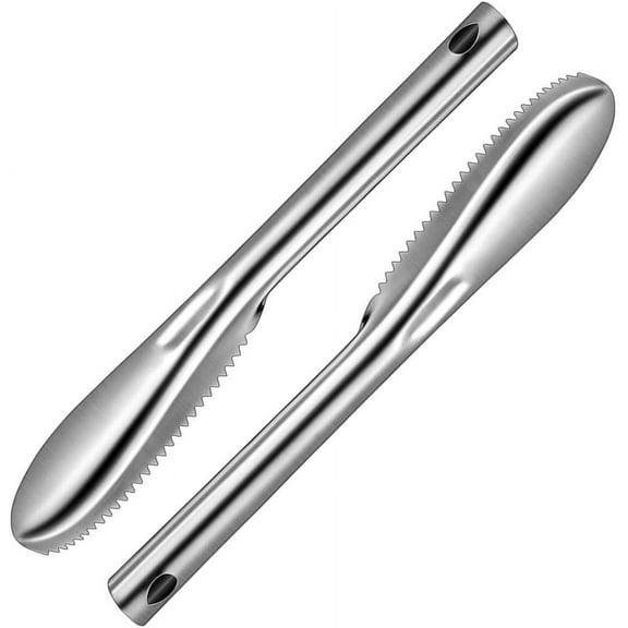 2 Pieces Fish Scaler Tool Stainless Steel Fish Scaler Remover No Mess - Portable Fish Scale Remover Fish Descaler Tool - Reliable Fish Scraper Fish Cleaner Tool for Fish Scaling Cleaning
