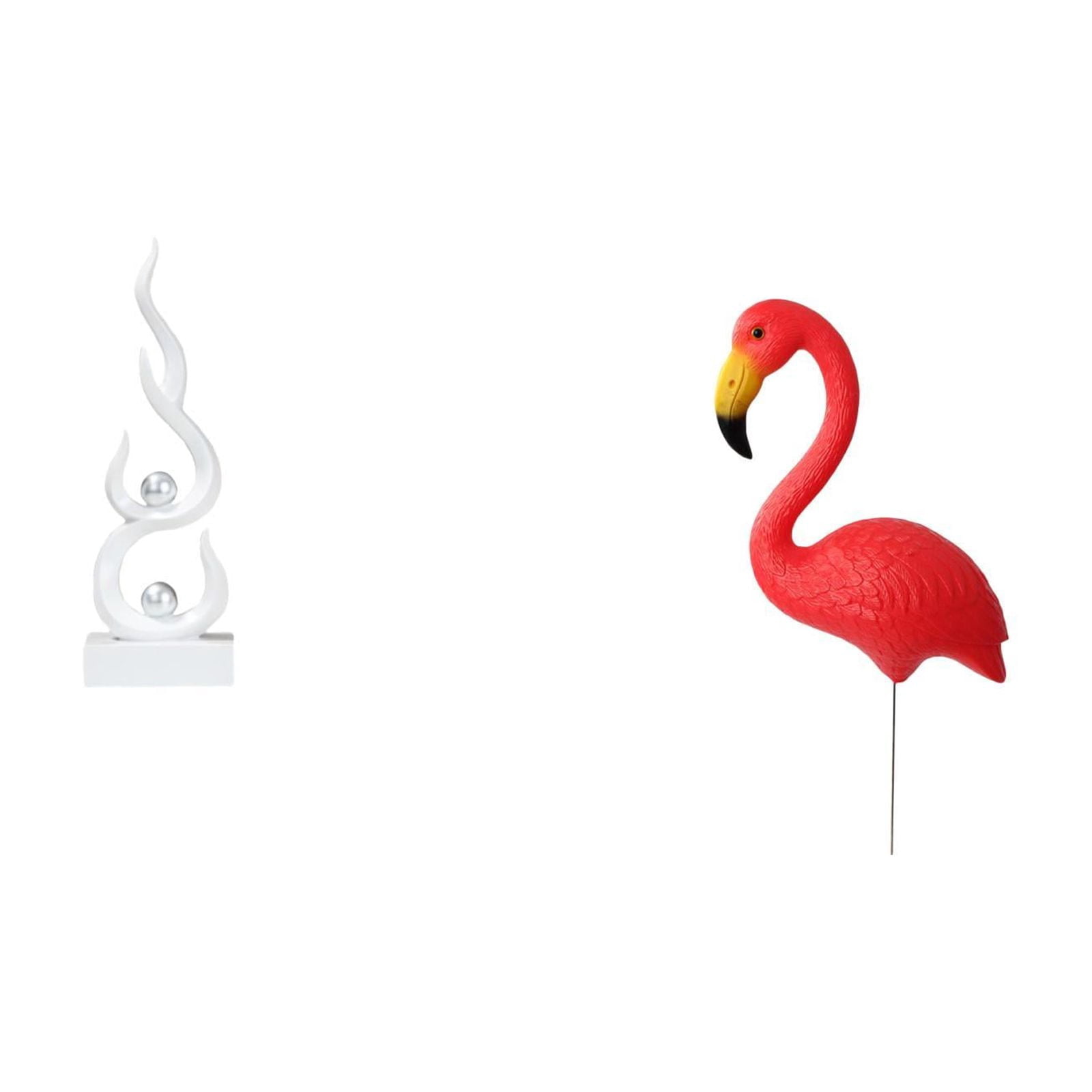 2 Pieces Flamingo Garden Stake Abstract Art Statue Resin HDPE Material for Lawn Yard Porch Spring Holiday Gift
