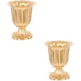 thumbnail image 1 of Set of 2 Iron Planter Flower Arrangement Vase Flowers Front Door Wreath Centerpieces Golden, 1 of 8