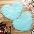 thumbnail image 1 of 2 Pieces Fluffy Heart Shaped Rug Faux Area Rug Bushy Room Carpet for Home Living Room Sofa Floor Bedroom, 12 x 16 Inch (Light Blue), 1 of 14