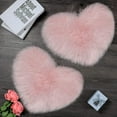 thumbnail image 1 of 2 Pieces Fluffy Heart Shaped Rug Faux Area Rug Bushy Room Carpet for Home Living Room Sofa Floor Bedroom, 12 x 16 Inch (Pink), 1 of 14