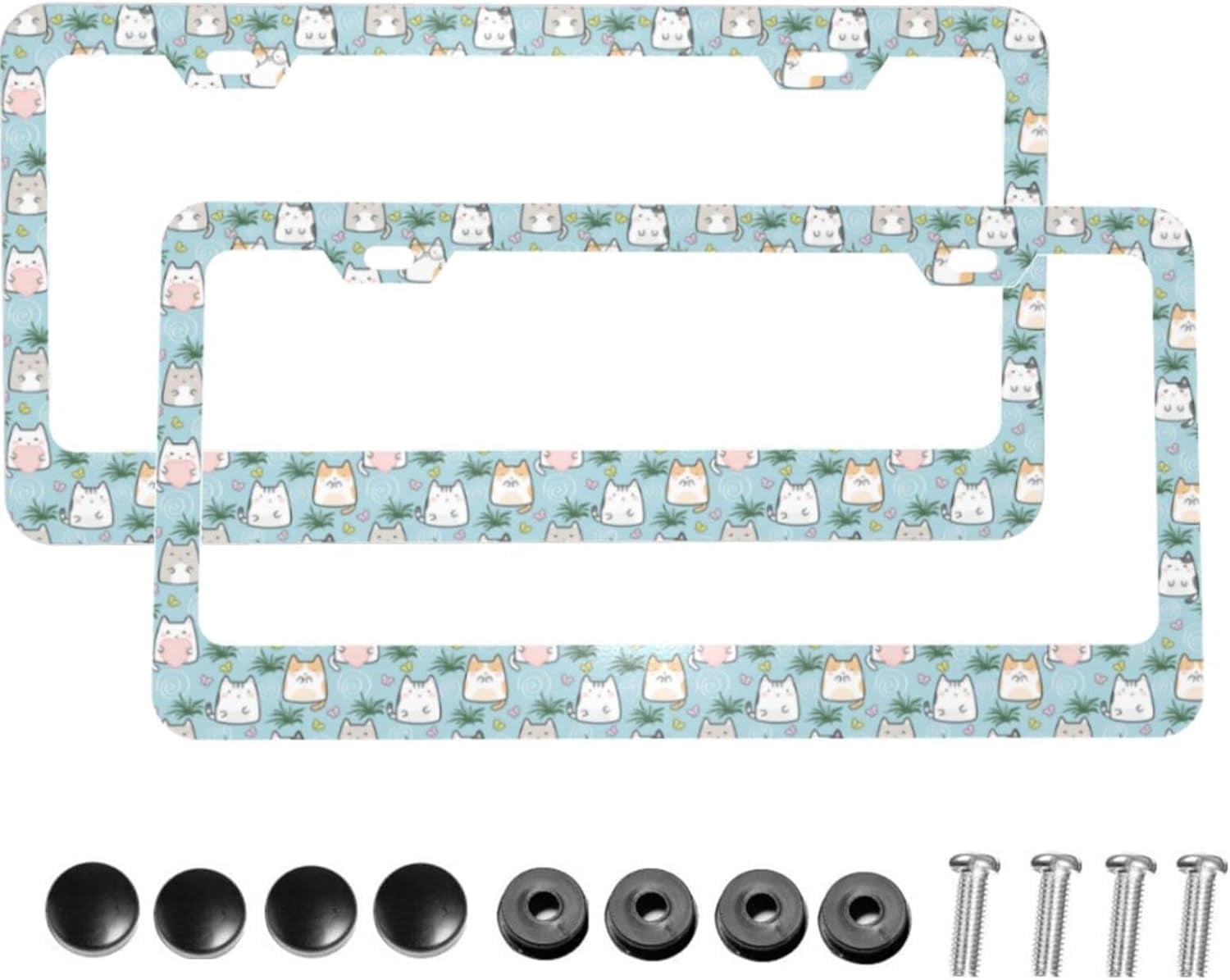 Dujiea 2-Piece Rubber Duck Sunglasses License Plate Frame - Aluminum Metal Tag Cover With Screws | US Standard 2-Hole Fit - View #5