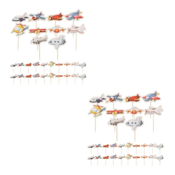 2 Pieces Food Fruit Picks Travel Cake Topper Toy Airplanes Baby Child
