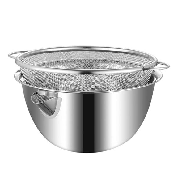 2 Pieces Food Strainer Drainer Basket Rice Washer with Large Capacity Nesting Design for Home Kitchens Restaurants