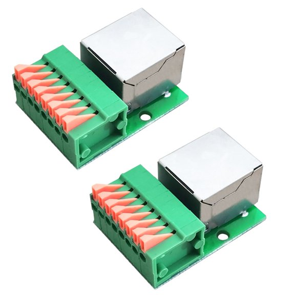 2 Pieces For Rj45 8P8C Female Solderless To 8 Pin Quick Wiring Connectors