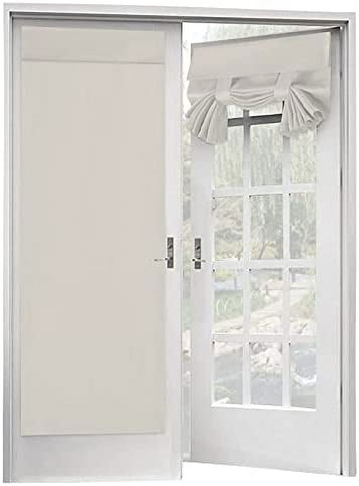 2 Pieces French Door Curtain,PunchFree Blackout Door Curtains,Thermal
