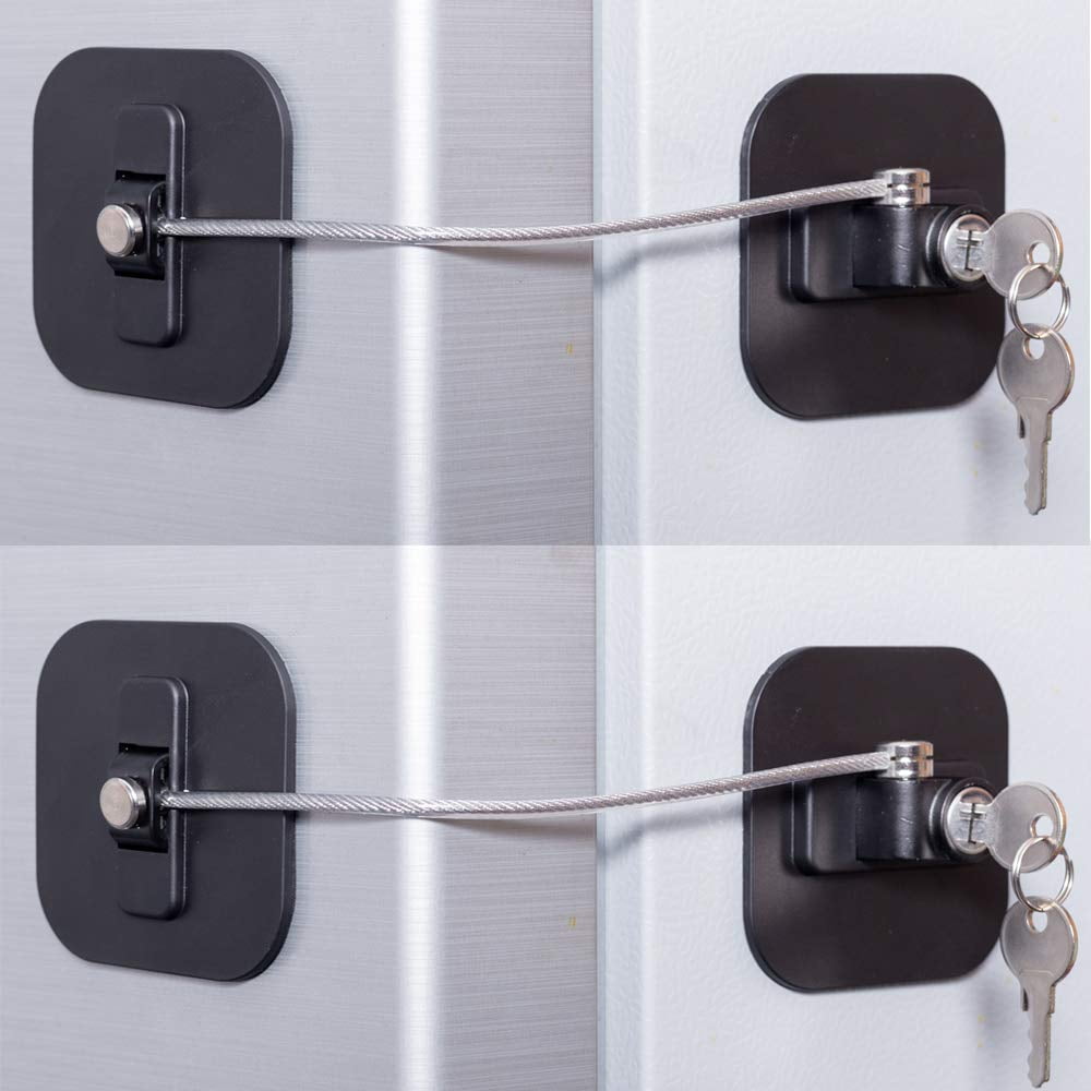 Set Of 2 Fridge Door Locks For Adults And Children - With 4 Keys And Strong  Adhesive