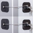 thumbnail image 1 of "2 Pieces Fridge Lock Refrigerator Lock with Keys, Freezer Lock Child Safety Cabinet Lock with Adhesive for Kitchen Appliance, Openable Furniture, Sliding Closet, Drawer and Toilet Seat, Black", 1 of 13