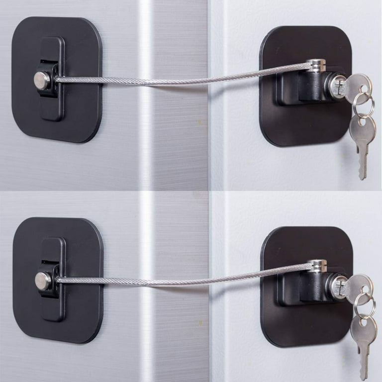 2-Piece Heavy Duty Fridge Cabinet Lock Set with Keys, Child