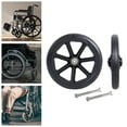 thumbnail image 1 of 2 Pieces Front Wheel, 8inch Wear Resistant Bearing Solid Rollers Wheels Casters for Wheelchairs Walkers Rollators Accessories Black, 1 of 8
