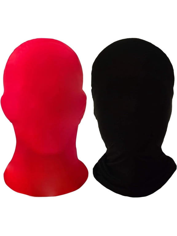 2 Pieces Full Face Mask, BW 2nd Skin Masks,Halloween Spandex Hood for Unisex Cloth