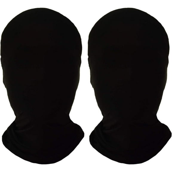 VZQI 2 Piece Full Face, 2nd Skin Halloween Spandex Cloth Face Mask, Black 1 Count