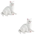 thumbnail image 1 of 2 Pieces Garden Cat Statue Cats Toy Grass for Indoor Decor Child White, 1 of 8