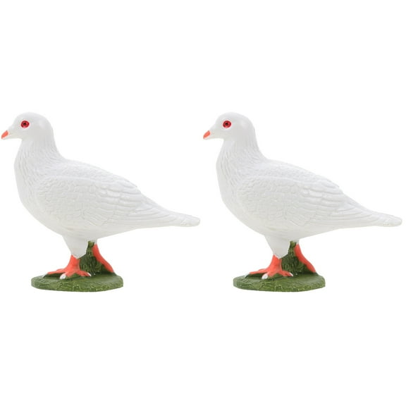 GOOHOCHY Artificial Dove Ornament White for Garden Decoration 2Pcs 2.36X2.16X1.18in