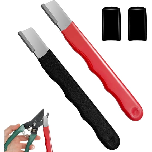 2 Pieces Garden Tool Sharpener, Garden Tool Blade Sharpener for Knife, Garden Knife Sharpener for Hedge Shears Scissors, Mini Sharpener for Gardening Pruner, Loppers