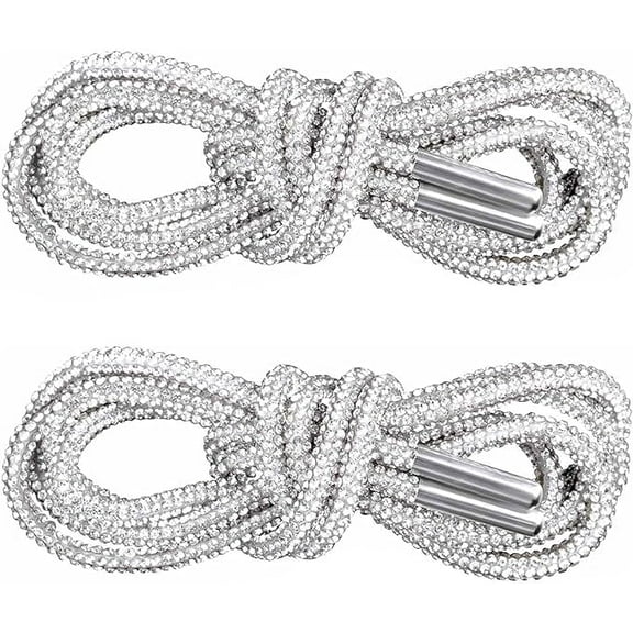 2 Pieces Glitter Shoe Laces, Bling Rope Shoe Laces Rhinestone Shoe Laces Hoodie String Replacement Shiny Crystal Drawstring Shoe Laces Charms for Sneakers Sweatpants Shoes Bags Accessories, Pink