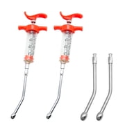 2 Pieces Goat Syringe with 4 Drench Nozzle Adjustable Dosage ,Reusable Drench Syringe for Sheep ,Dog,Goat,Pig, Cat Feeding Supplies20ML