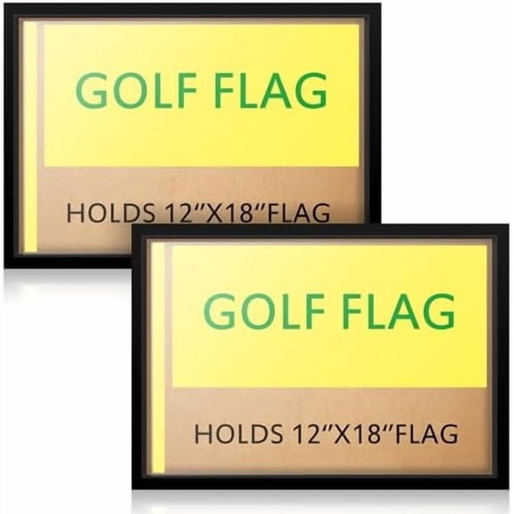 2 Pieces Golf Flag Frames for 12'' x 18'' Golf Flag Compact Black Photo Frame, Flags Not Included, Frame Size 19.7 x 13.7 Inch