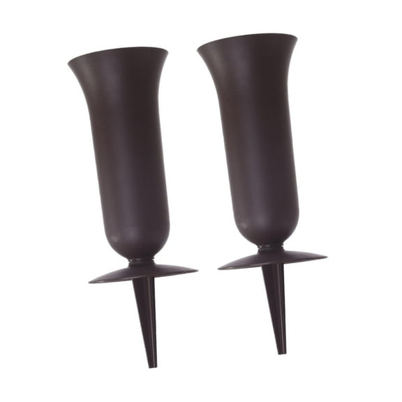 2 Pieces Grave Vase Cemetery Vase Flower Holder Plastic with Ground Stake for Outdoor Gravestone Decoration