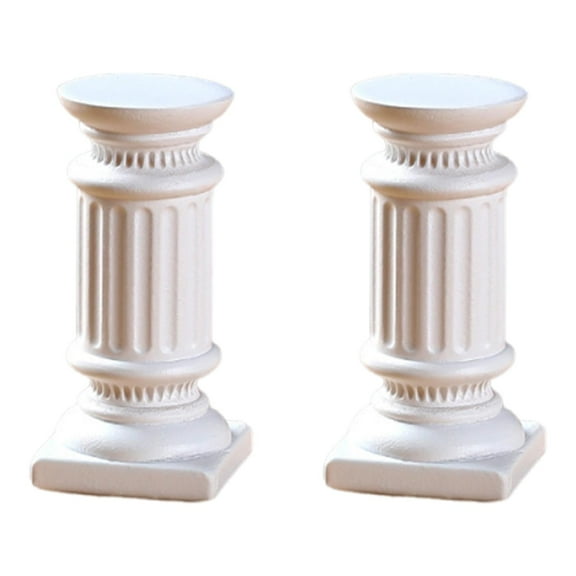 2 Pieces Greek Columns Candle Holder Decorations Elegant European Design for Indoor Dinner Parties Events