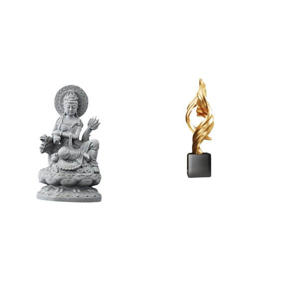 2 Pieces Guan Yin Statue Abstract Art Statue Resin Figurine Modern Craft Artwork for Home Office Table Decor