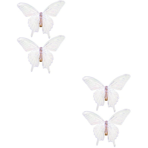 2 Pieces Hairpin Transparent Large Butterfly Clip Ponytail Accessories Miss