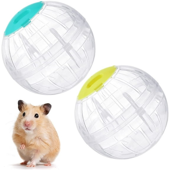 2 Pieces Hamster Exercise Ball, 5.7 Inch Guinea Pigs Running Ball Transparent Plastic Hamster Wheel for Dwarf Rabbits Small Pets to Reduce Boredom and Increase Activity