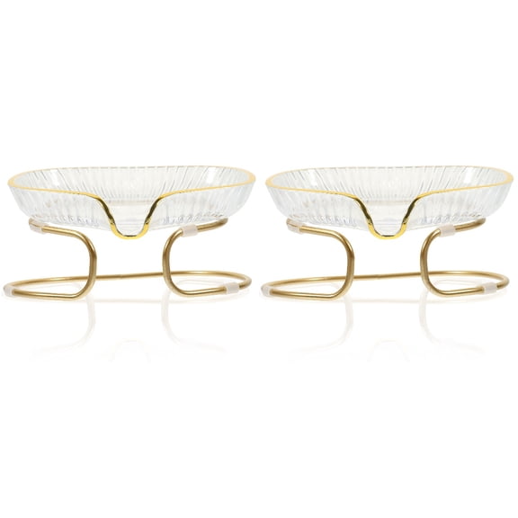 2 Pieces Hand Soap Bar Light Luxury Holder Drying Rack Practical