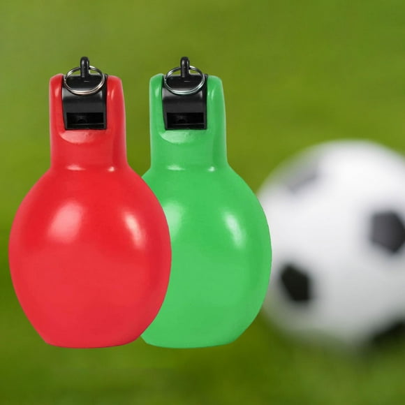 2 Pieces Hand Whistles Trainer Whistle Manual, Coaches Sports Whistle for Hiking Survival Home School Children green and red