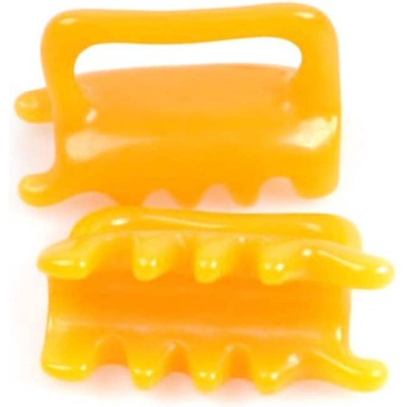 2 Pieces Handheld Neck Shoulder Back Resin Massager,Guasha Relieve Bursitis Tool Stress Relief Relax Eliminating Excess Body Fat Deposition Body Massage Lymphatic Drainage Fascia Release Tool Yellow