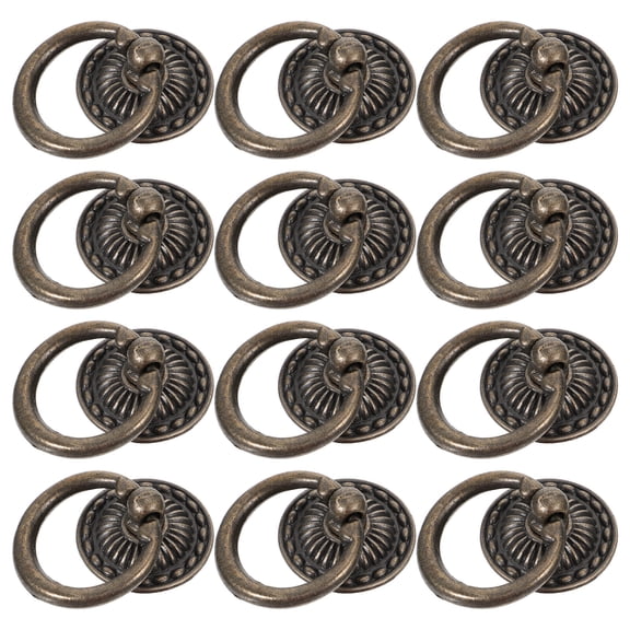 2 Pieces Handle Unique Vintage Drawer Knob Hardware Ring Black Door