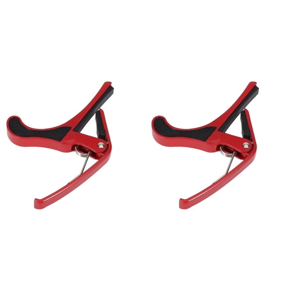 2 Pack Music Tuner Guitar Capofret Guitar Tuner Easy Release Guitar Capo Red