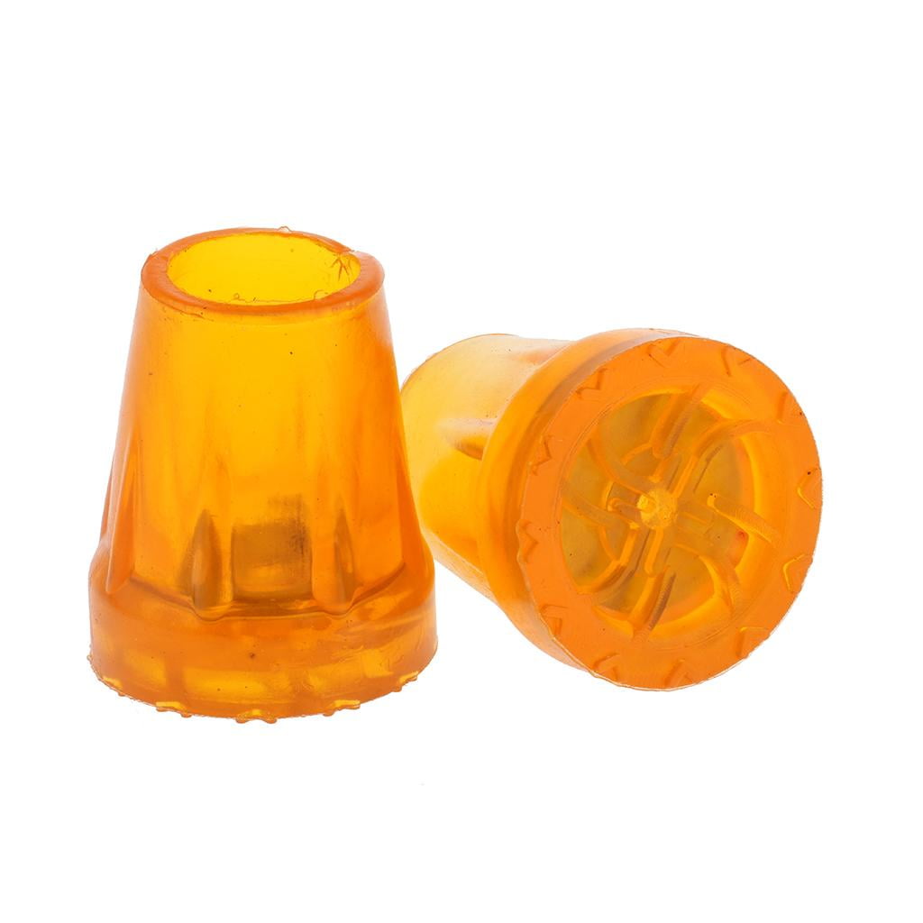 2 Pieces Heavy Duty Rubber and Cane Tips, Orange 25mm