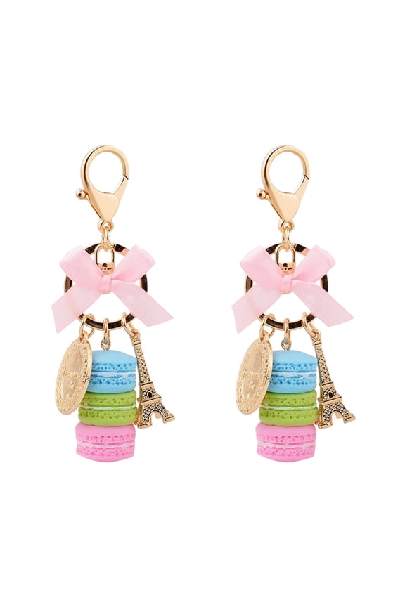 Hytrove Eiffel Tower Shape Resin Keychain Multi For Bag Pendant present Giving 2Pcs 4.7x0.8x0.8in