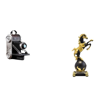 2 Pieces Horse Camera Statue Model Resin Modern Style for Decorative Home Office Bedroom Display
