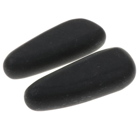 2 Pieces Hot Basalt Set - Smooth Massage , Body Heating Warmer - Relaxation Supplies 8x3.2x2cm