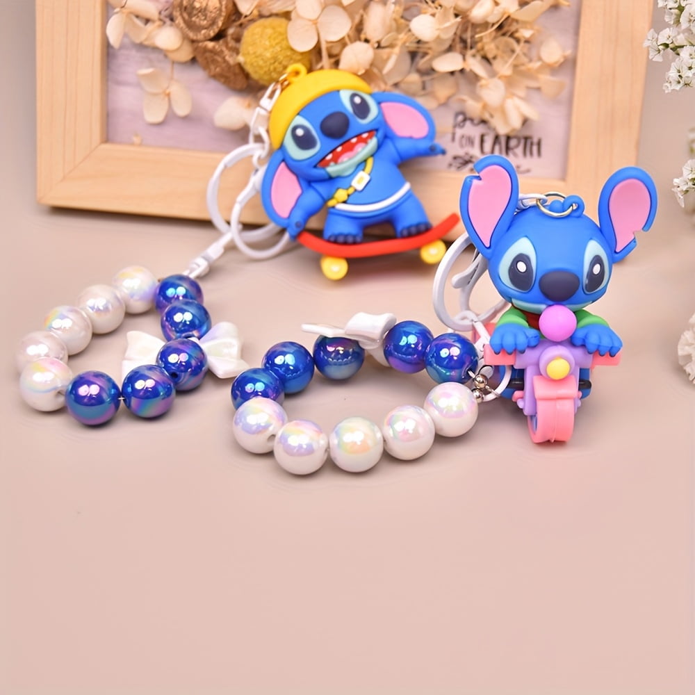 2 Pieces Imitation Pearl Bracelet Keychain - Soft Silicone, Cartoon ...