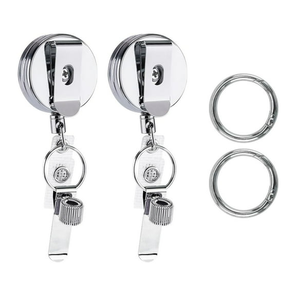 2 Pieces Industrial Retractable Tool Lanyard With Secure Carabiner Hook