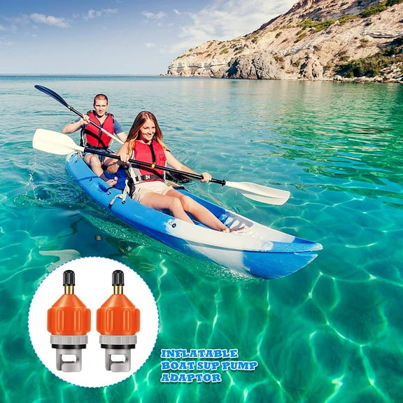 2 Pieces Inflatable Boat SUP Pump, Adaptor Air Pump, Converter Air Valve Adapter, Conventional Air Pump Adapter, Pumping Head Connector for Inflatable Kayak Stand Up Paddle Board Inflatable, Orange