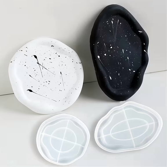 2 Pieces Irregular Cloud Tray Silicone Molds for Unique Resin and Clay Coasters