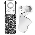 thumbnail image 1 of 2 Pieces Jewelers Loupe 30X 60X 90X Jewelers Eye Loupe Magnifier Jewelry Magnifying Glass Loop Bright LED Light, 1 of 7