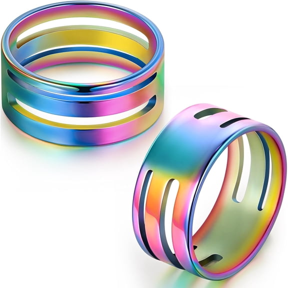 2 Pieces Jump Ring Opening Tools Opening Stainless Steel Jump Split Ring Opener Circle Tool for Jewelry Makers Craft Projects Supplies(Dazzling Color)