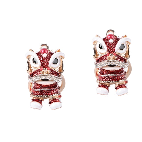 2 Pieces Key Accessory Creative Keychain Cartoon Pouch for Keys Red