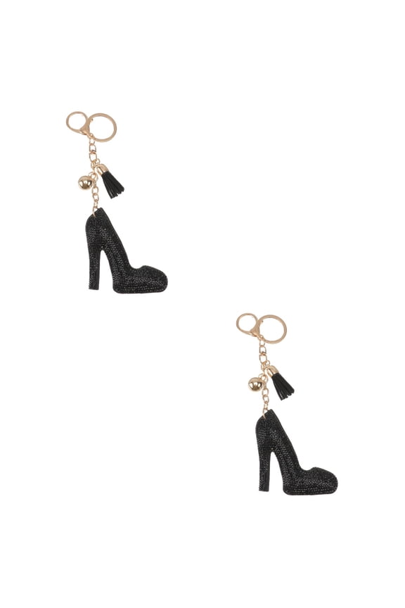 2 Pieces Key Chain Pad Hand for Tool Rings Woman Black